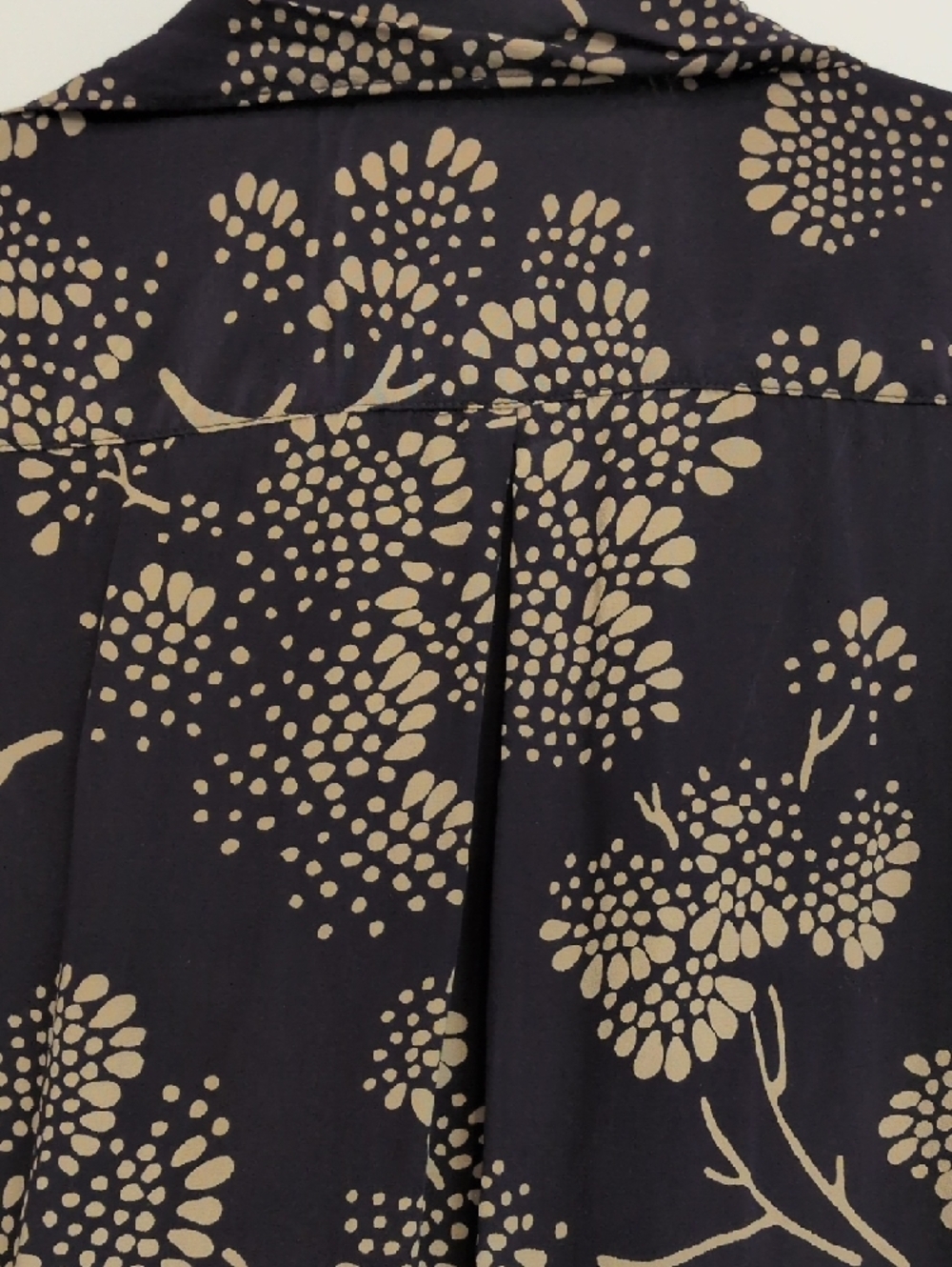 Maeve Silk Navy Gingko Print Wrap Dress - Picture 12 of 12